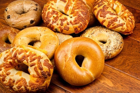 assortment of fresh bagels