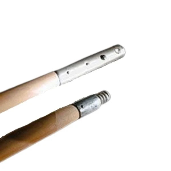 Two wooden-handled tools with metal shafts and threaded or pin-connected ends, shown on a plain white background.