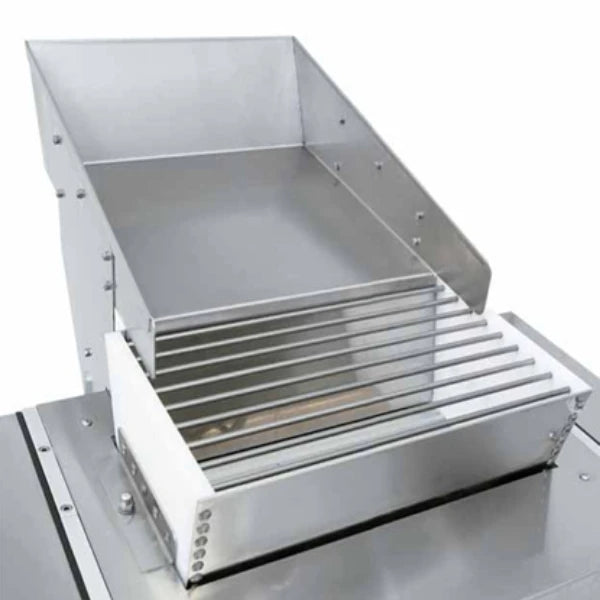 a Close up of a rotary moulder cookie machines dough hopper