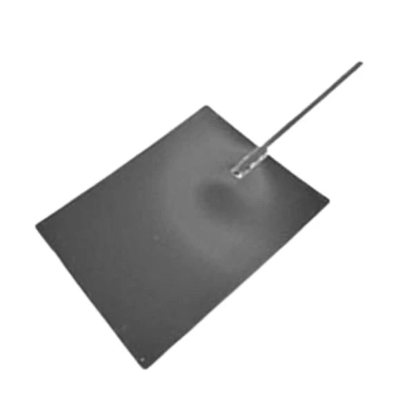 A square aluminum bagel peel with a long metal handle, shown on a plain white background.