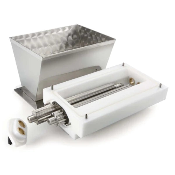 the removable hopper and rollers of a cookie depositing machine. 