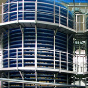 wide view look at an industrial ambient spiral cooling system 