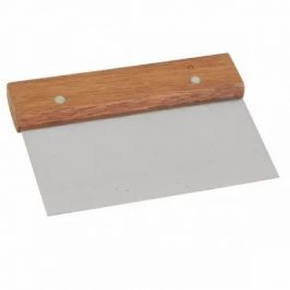 Stainless Steel 6 Dough Scraper with Wooden Handle – FiestaCake Supplies